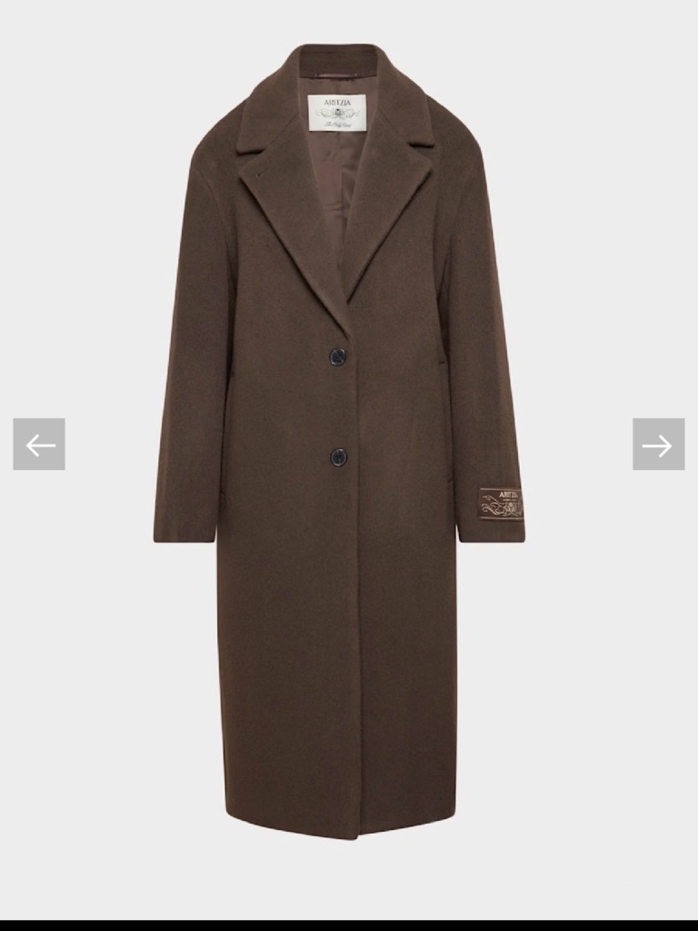 Aritzia The Only Coat - Soft Wool Cashmere S